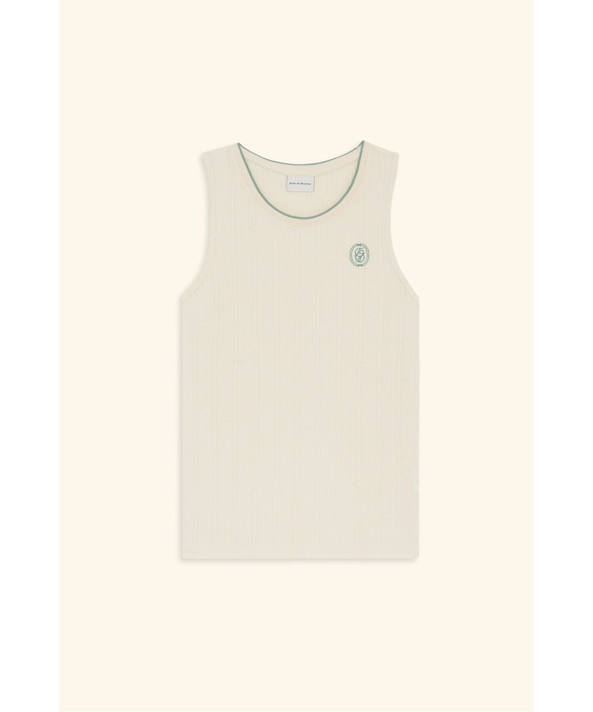드롤드무슈(DROLE DE MONSIEUR) 미러 D 슬리브리스 탑 Debardeur D Miroir Coton D0TFM26201WHM