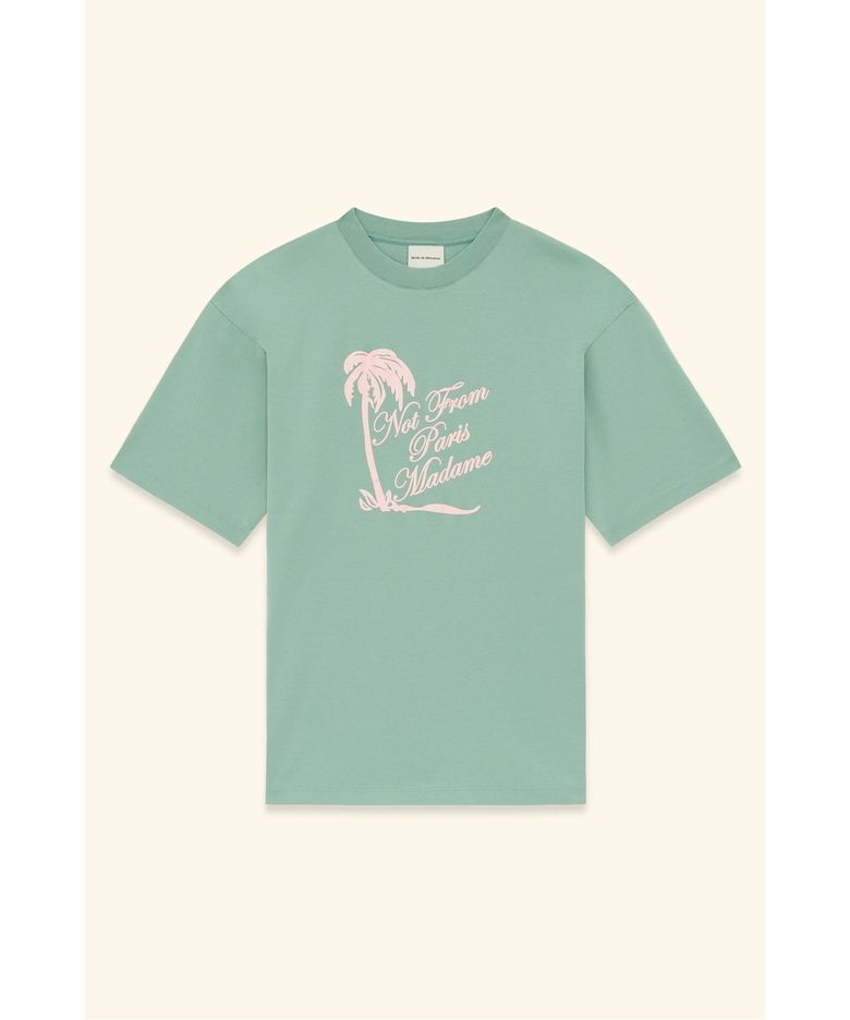 슬로건 팜트리 티셔츠 T-shirt Slogan Palmiers D0TCM26220GRL