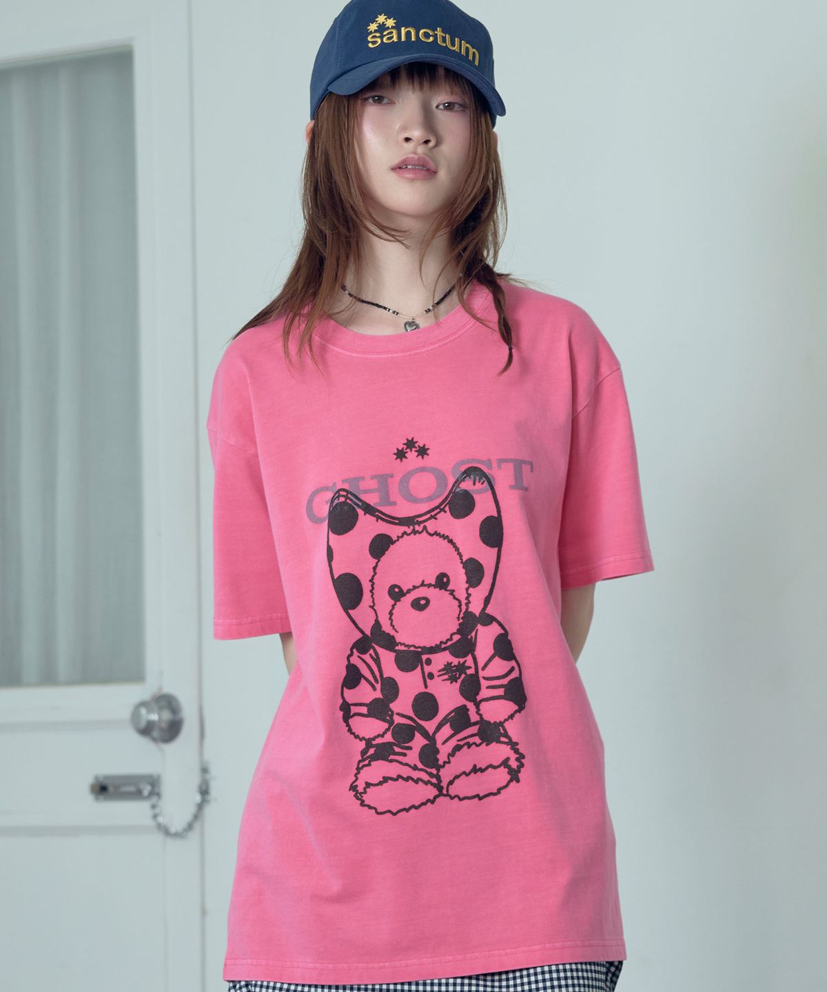나이스고스트클럽(NICEGHOSTCLUB) DEVIL BEAR DOLL PIGMENT DYED TEE_PINK(NG2GMUT509A)
