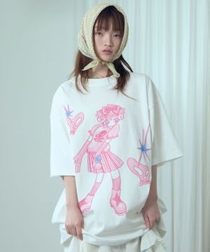 STAR SHOES GIRL BIG BIG TEE_WHITE(NG2GMUT523A)