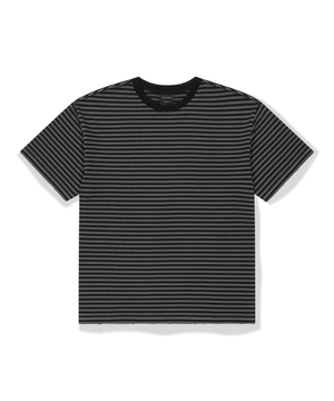 [KOIN SEOUL] DAMAGED STRIPED T-SHIRT (CHARCOAL)