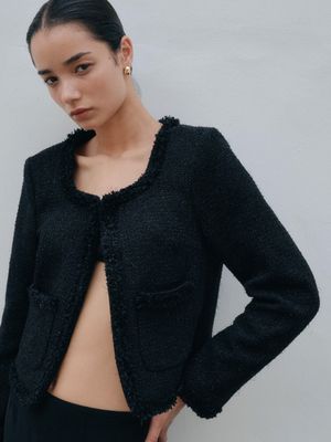 ELISA WOOL TWEED JACKET_BLACK