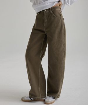 660 스티치 레그 진_moss mocka