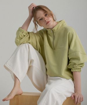 로랑 하프집업 밴딩 맨투맨