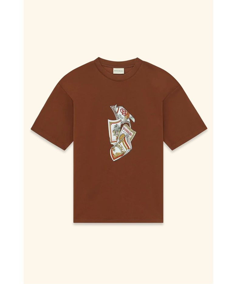 럼 라벨 그래픽 티셔츠 T-shirt Rum Labels D0TCM26213BRX