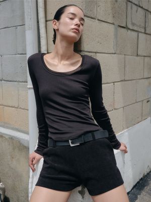 HERRY U-NECK T-SHIRT_BLACK