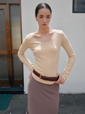 HERRY U-NECK T-SHIRT_BUTTER