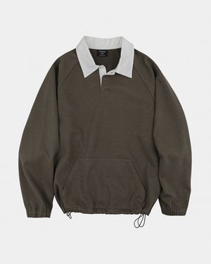 프리 오버 럭비 맨투맨 코코브라운