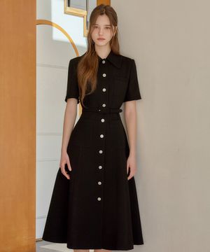 26SS Calla133 쉬비긴즈 마야 트위드 원피스 블랙