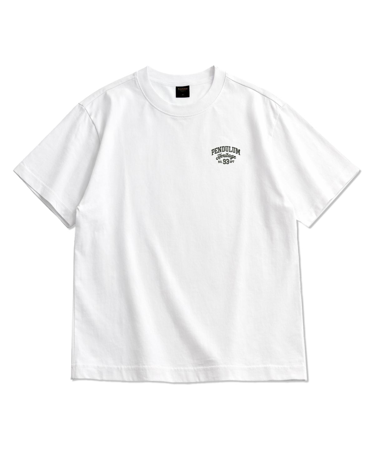 펜듈럼(PENDULUM) 코튼 스몰 레터링 자수 반팔티 LQ2TU282_OFF WHITE