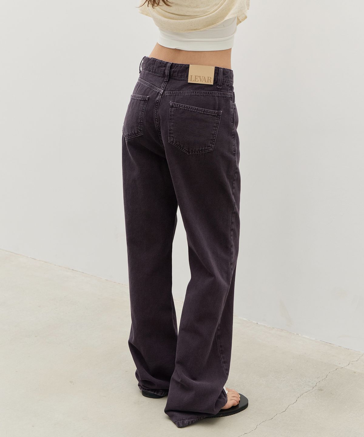 르바(LEVAR) Relaxed Oxford Denim - Stone Plum