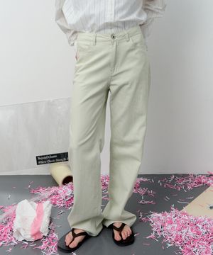 Relaxed Light Cotton Pants - Sage Mint