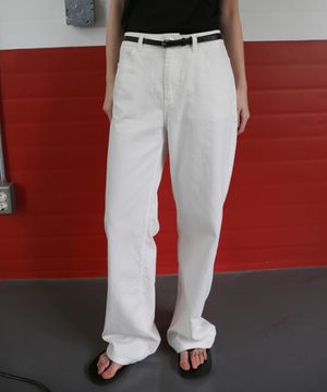 Relaxed Light Cotton Pants - Off White