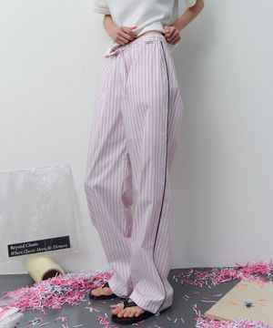 Pinstripe Lounge Pants - Pink Stripe