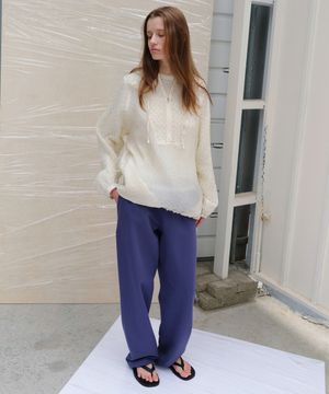 Off-Duty Wide Sweatpants - Blueberry Navy