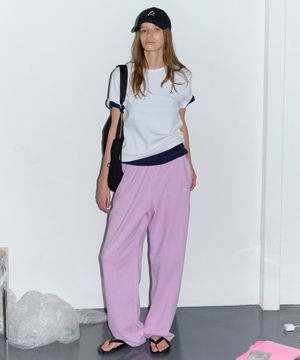 Off-Duty Wide Sweatpants - Lavender Pink