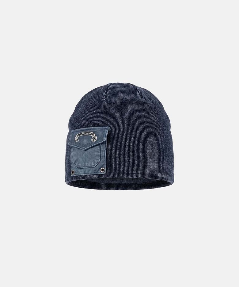 Viper Logo Cotton Rib Pocket Beanie - Blue