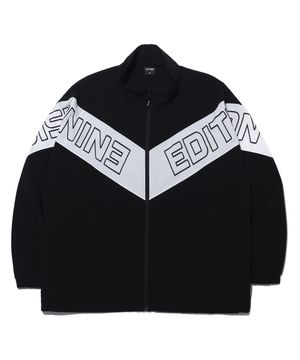 빅 워딩 배색 하이넥 스트레치 집업 LQ7JU421_DARK GREY