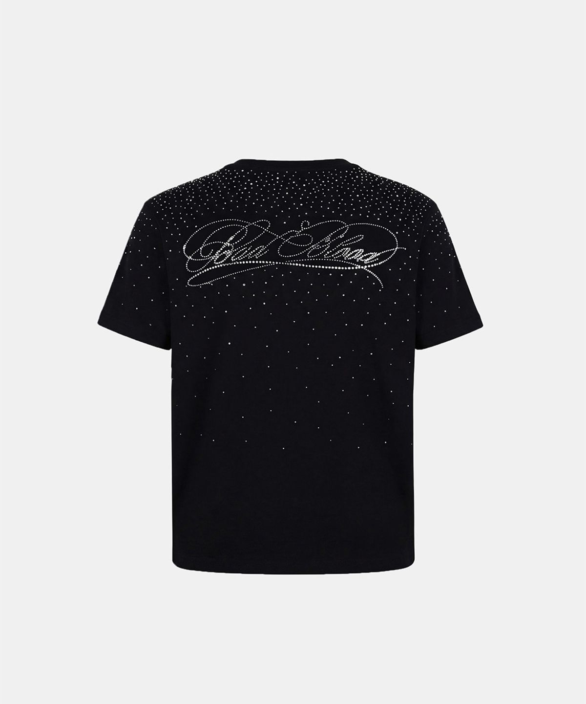 배드블러드(BADBLOOD) Dark Classic Rhinestone Short Sleeve T-Shirt - Black