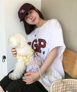 빅오버핏 CGP 아치 로고 반소매 티셔츠-화이트