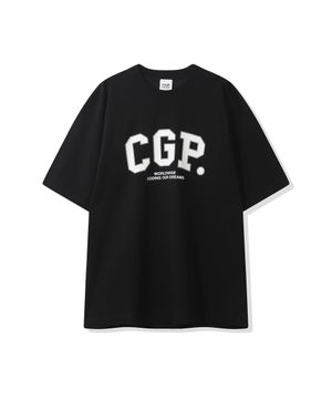 빅오버핏 CGP 아치 로고 반소매 티셔츠-블랙