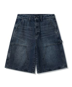 버뮤다 카고 데님 쇼츠-인디고