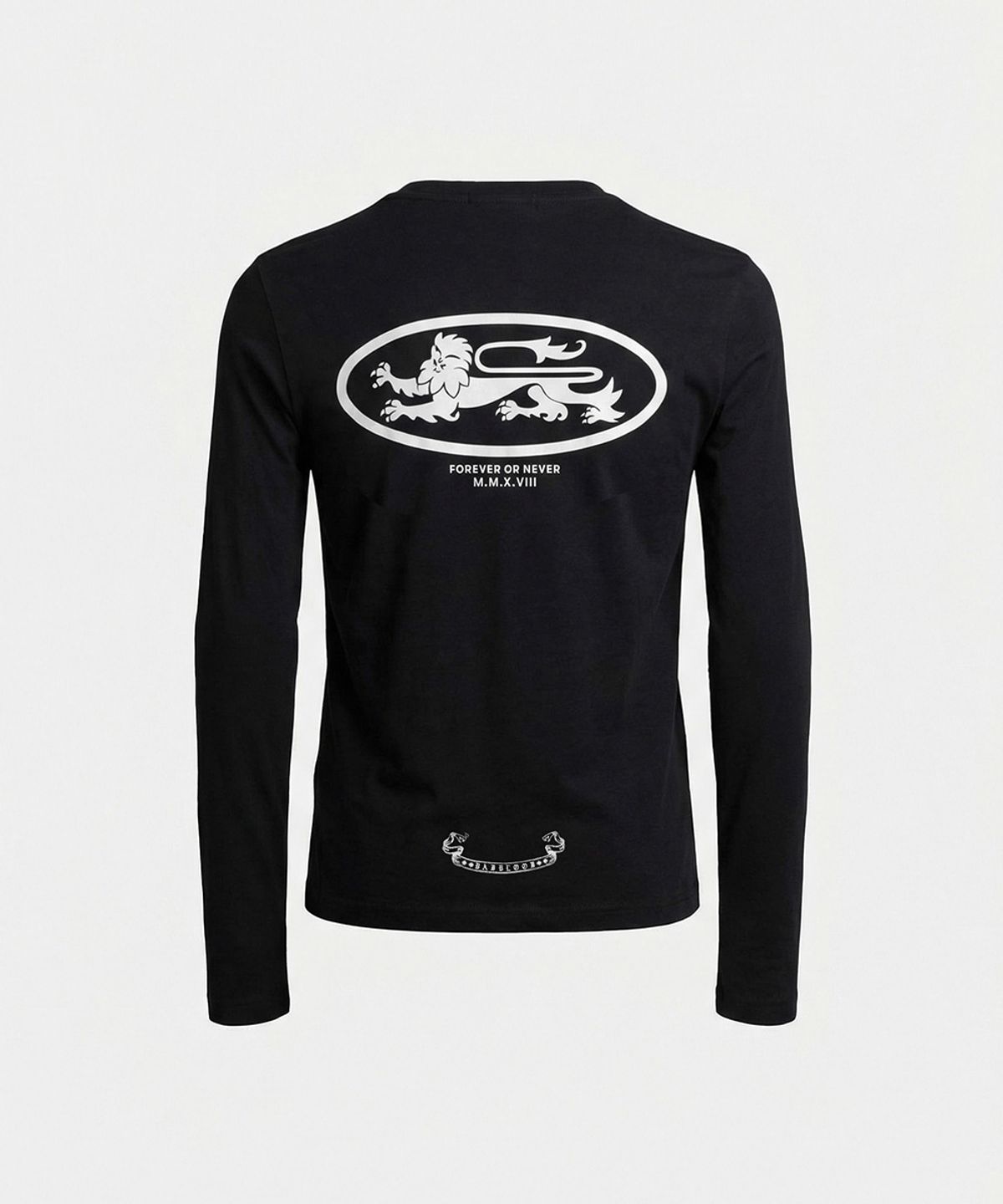 배드블러드(BADBLOOD) BAD Mini Logo Fitted Long Sleeve T-Shirt - Black
