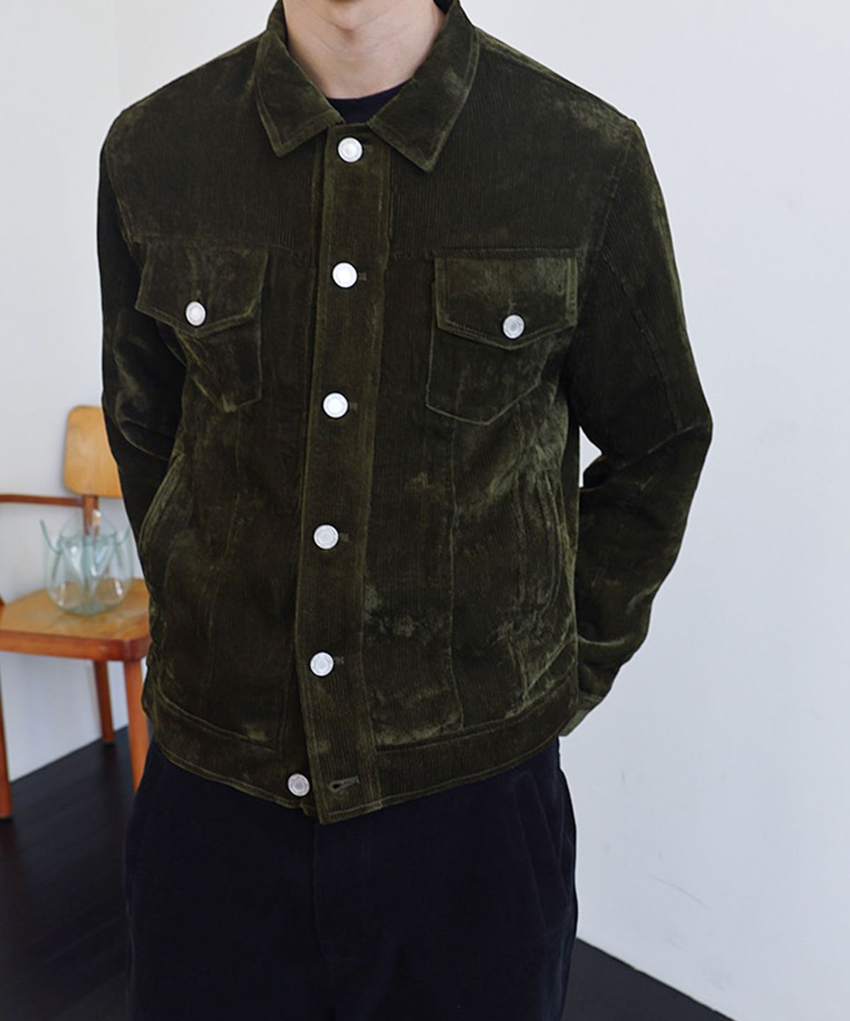 애니타임로릭(ANYTIME LOREAK) CLEMATIS CORDUROY JACKET - KHAKI