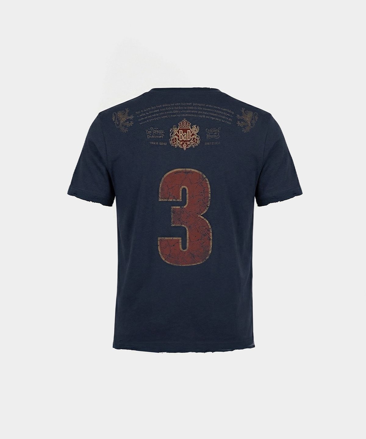 배드블러드(BADBLOOD) Royal Classic Slim Fit Short Sleeve T-Shirt - Navy