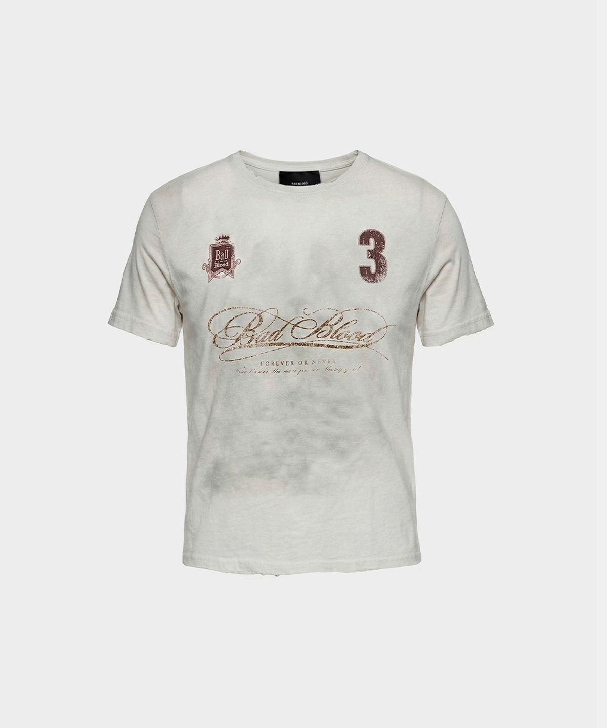 배드블러드(BADBLOOD) Royal Classic Slim Fit Short Sleeve T-Shirt - White