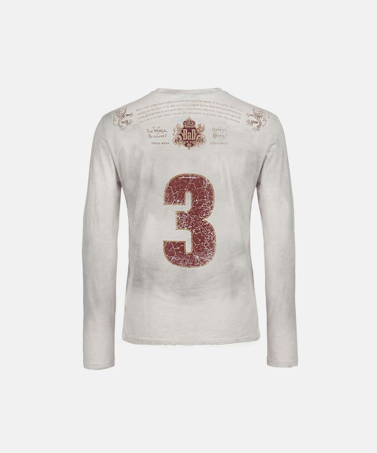 배드블러드(BADBLOOD) Royal Classic Fitted Long Sleeve T-Shirt - White