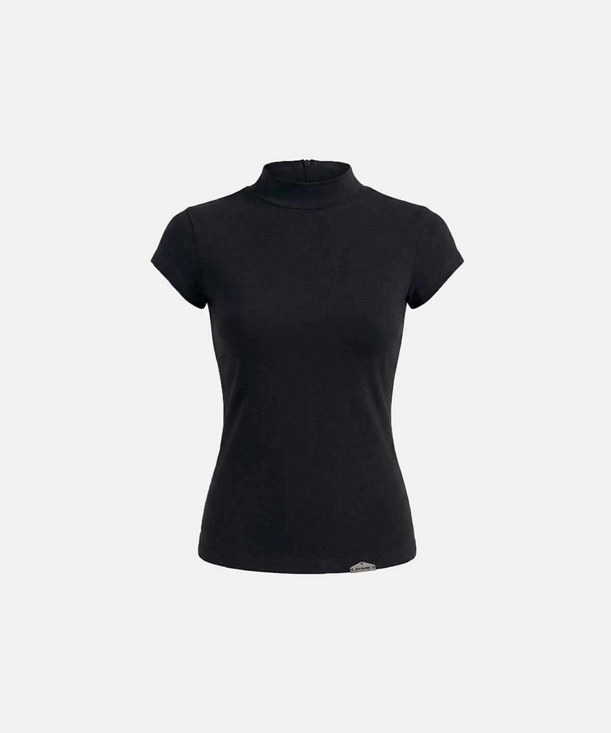 배드블러드(BADBLOOD) Viper Logo Mock-Neck Cap Sleeve - Black