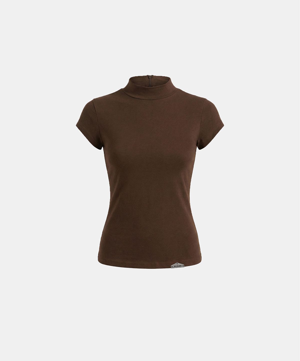 배드블러드(BADBLOOD) Viper Logo Mock-Neck Cap Sleeve - Brown