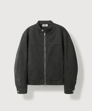 워시드 코튼 바이커 자켓_Charcoal