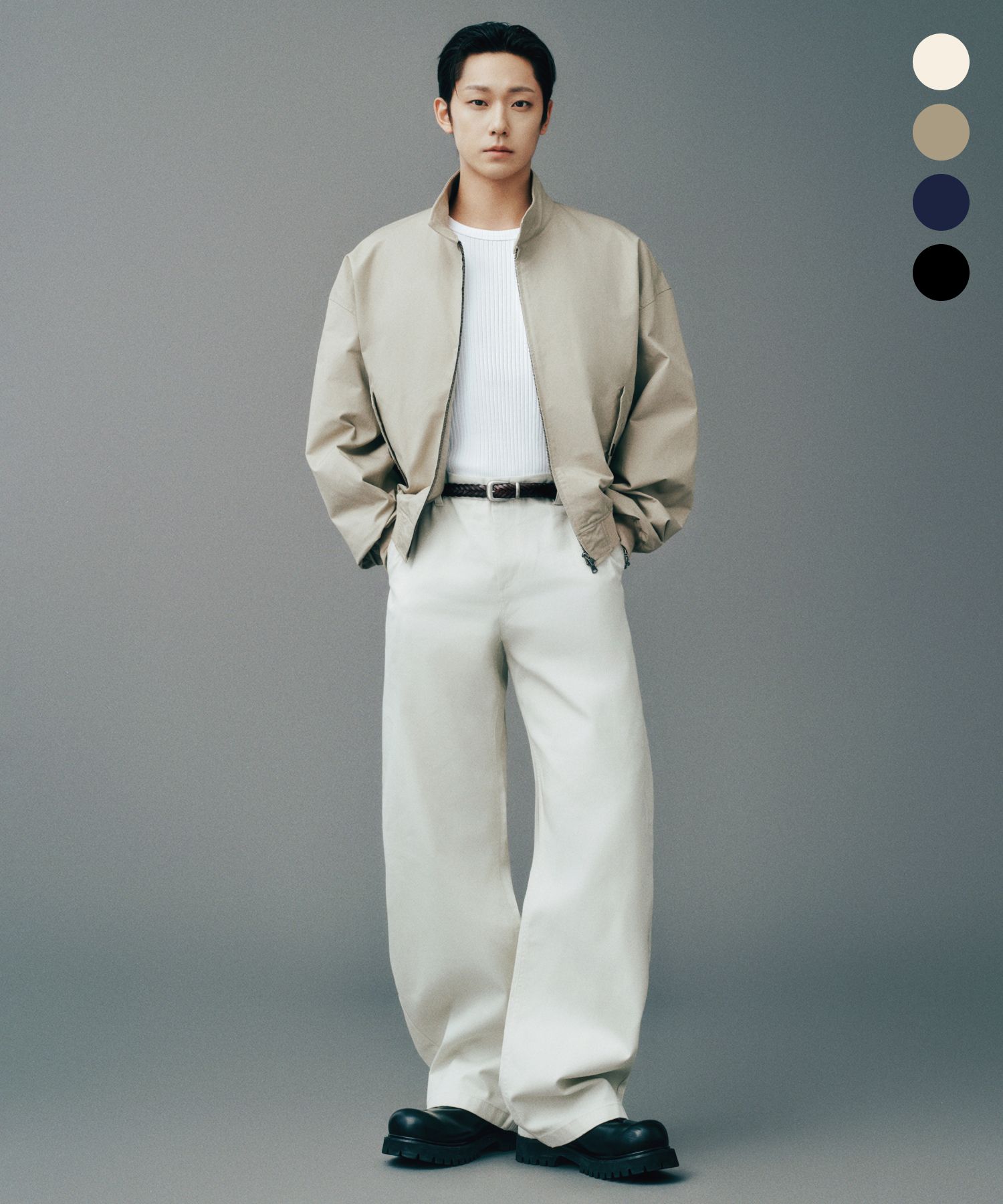 MUSINSA cancanskirtpants ivory 韓国 MUSINSA | MUSINSA STANDARD Solid CP Curved Chino Pants (4 colors)