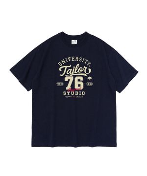 유니버시티 76 그래픽 오버핏 반팔티 (네이비)