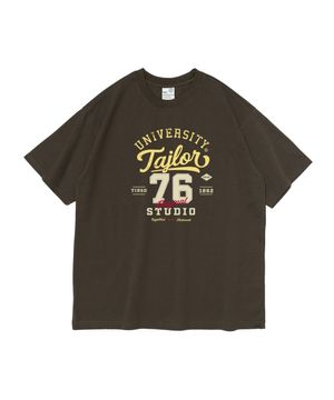 유니버시티 76 그래픽 오버핏 반팔티 (카키)