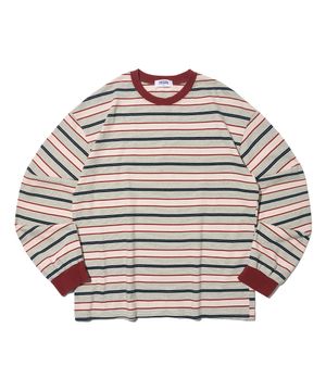 레트로 멀티 스트라이프 롱 슬리브 (레드)