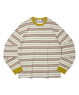 레트로 멀티 스트라이프 롱 슬리브 (옐로우)
