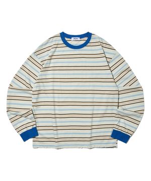 레트로 멀티 스트라이프 롱 슬리브 (블루)