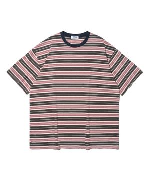 올데이 멀티 스트라이프 반팔 티셔츠 (차콜)