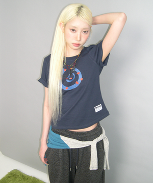 snail 세미크롭 반팔티 [네이비]