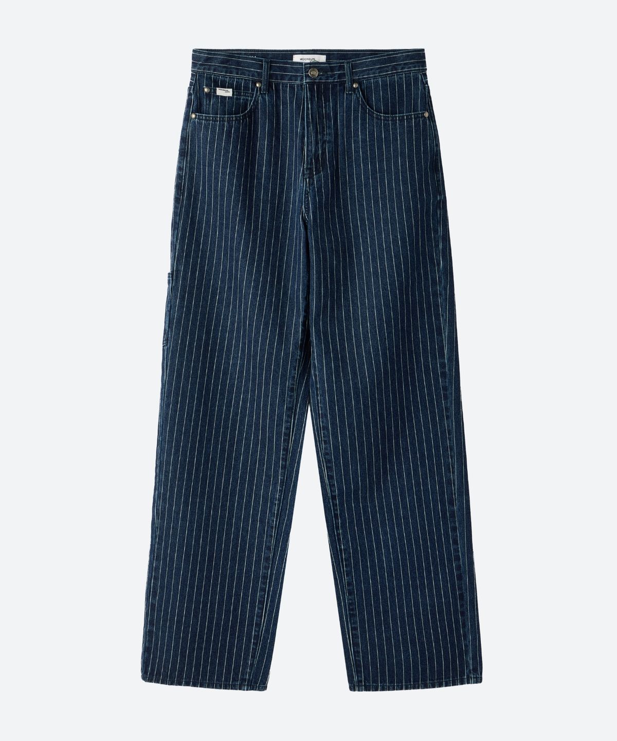 문선 아카이브(MOONSUN ARCHIVE) M.C UNISEX, Loose-Fit Pinstripe Denim Pants / DARK INDIGO
