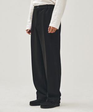 감탄 세미와이드 밴딩 슬랙스 블랙