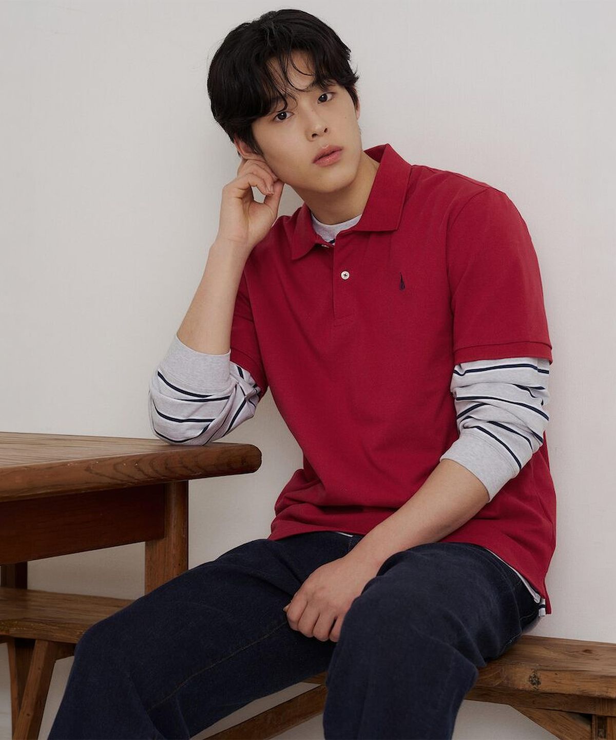 빈폴 멘(BEANPOLE MEN) [Essential] 피케 칼라넥 반소매 티셔츠  레드