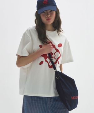 M.C UNISEX, Argyle Print T-Shirt / WHITE