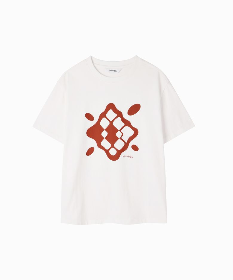 M.C UNISEX, Argyle Print T-Shirt / WHITE