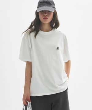 M.C UNISEX, Small Argyle Patch T-Shirt / WHITE