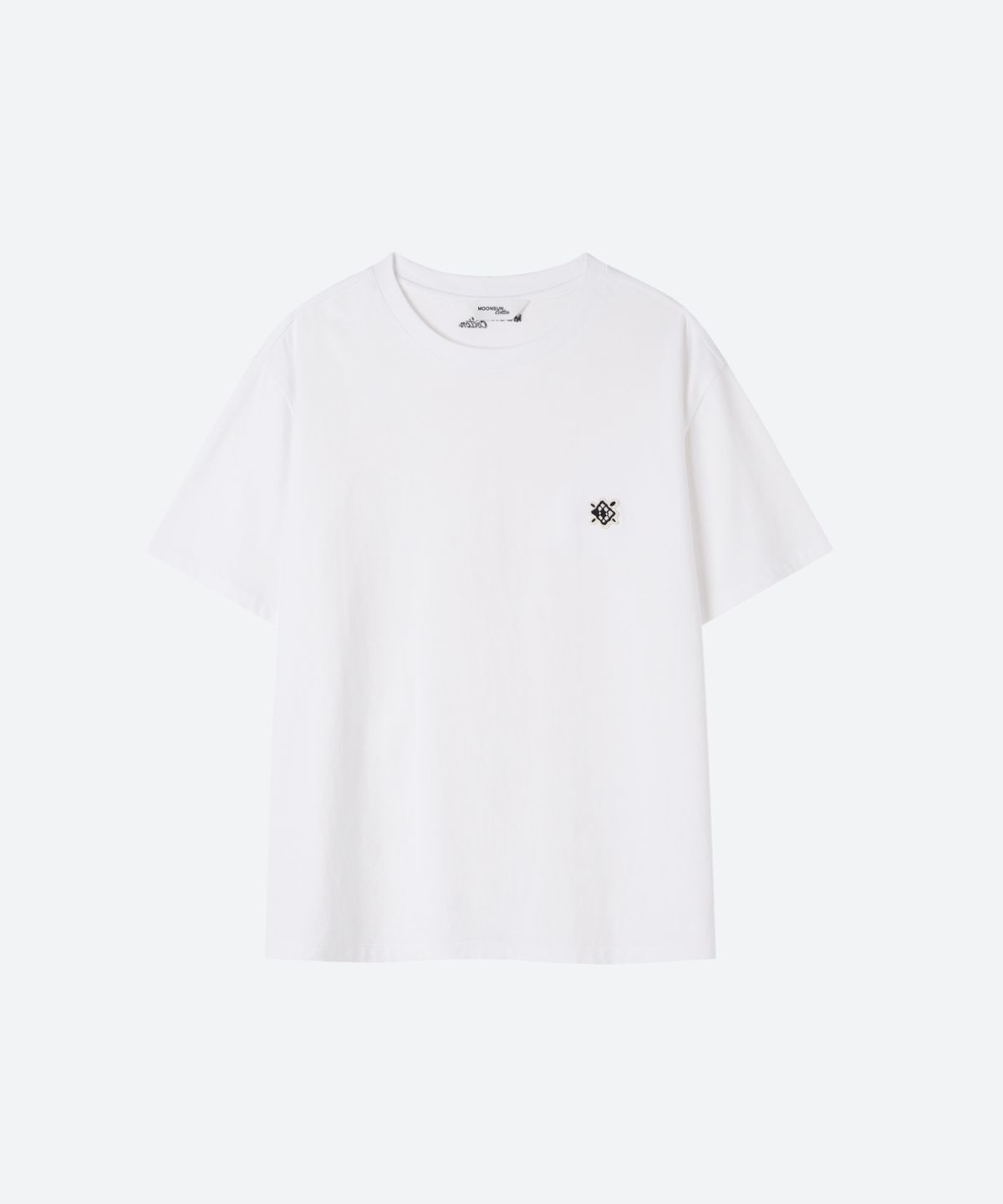 문선 아카이브(MOONSUN ARCHIVE) M.C UNISEX, Small Argyle Patch T-Shirt / WHITE