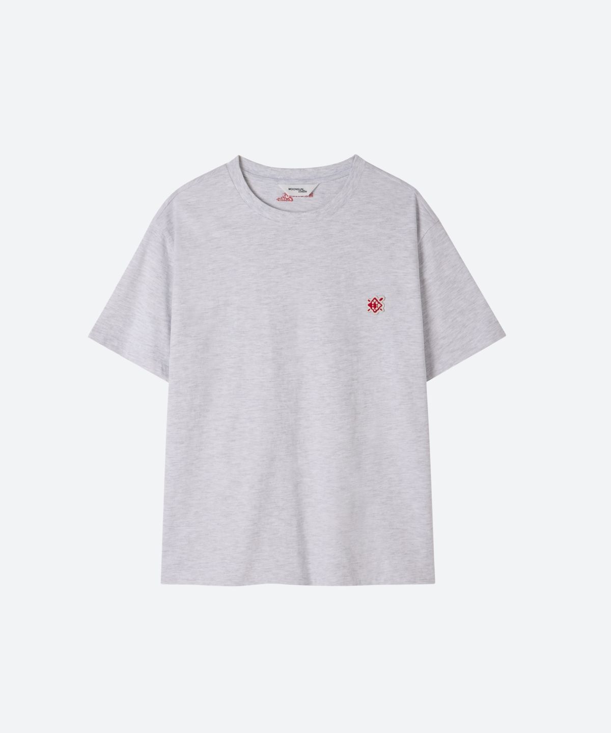 문선 아카이브(MOONSUN ARCHIVE) M.C UNISEX, Small Argyle Patch T-Shirt / MELANGE GRAY